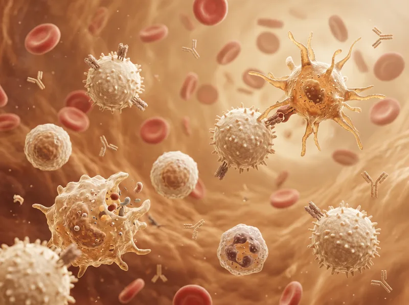 Immune Support peptides — scientific illustration